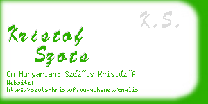 kristof szots business card